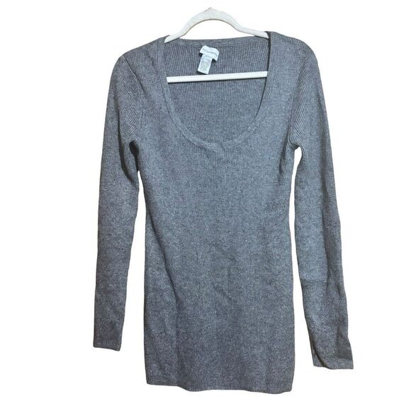 Soft Surroundings Tunic Sweater Tall Small Gray Wool Angora Ribbed Pullover - Picture 1 of 8